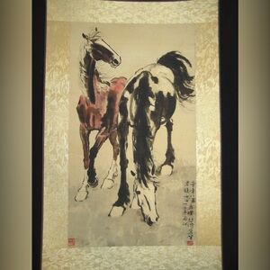 Elegant Horse Wall Art in Red and Black